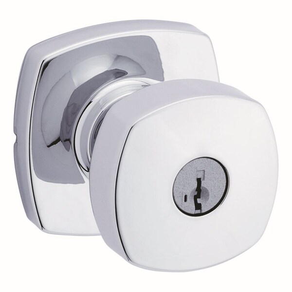Kwikset Arroyo Knob , Midtown Rose Entry Door Lock SmartKey , 6AL Latch, RCS Strike Bright Chrome Finish 740AYKMDT-26S - main